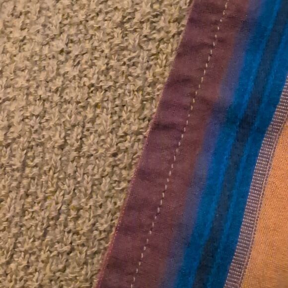 Vintage Margaret Winters‎ brown cotton textured top with rainbow stripes boho - Picture 6 of 8